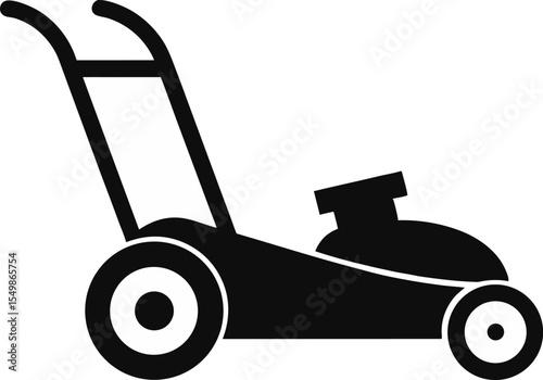 Toy Lawn Mower Silhouette Vector Illustration 