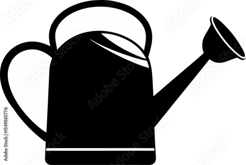 Toy Watering Can Silhouette Vector Illustration 