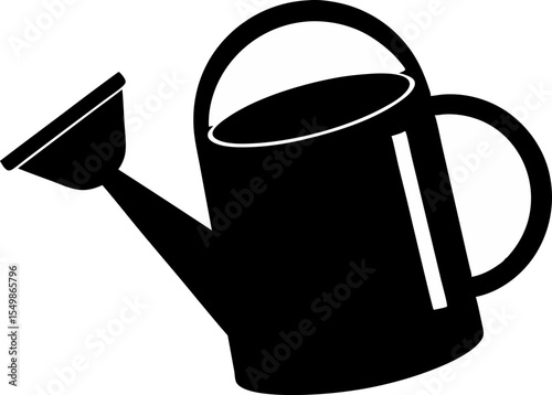 Toy Watering Can Silhouette Vector Illustration 