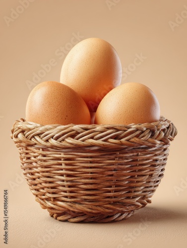 Wallpaper Mural Eggs in a basket on plain background Torontodigital.ca