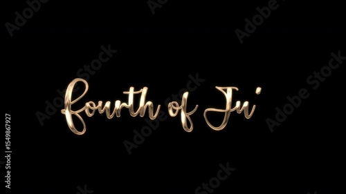 Fourth of July animation with gold text proclaiming a vibrant celebration, suitable for patriotic holiday promotions or event announcements.