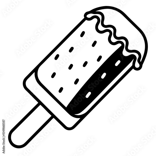 Chocbar ice creem line art vector