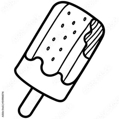 Chocbar ice creem line art vector