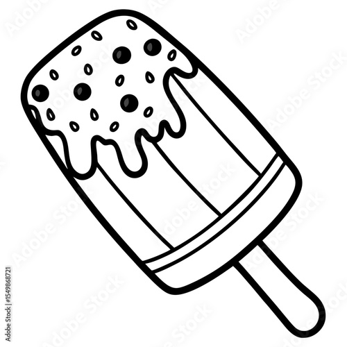 Chocbar ice creem line art vector