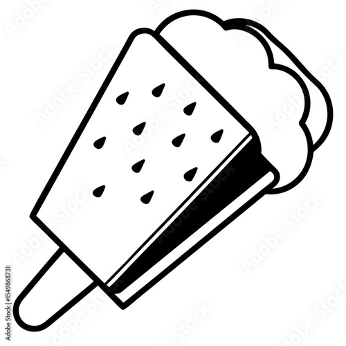 Chocbar ice creem line art vector