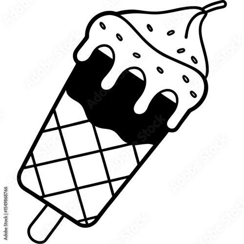 Chocbar ice creem line art vector
