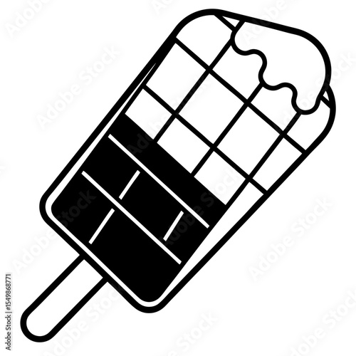 Chocbar ice creem line art vector