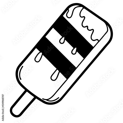 Chocbar ice creem line art vector