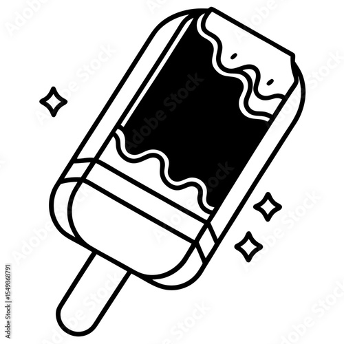 Chocbar ice creem line art vector