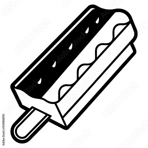 Chocbar ice creem line art vector