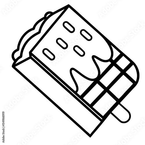 Chocbar ice creem line art vector