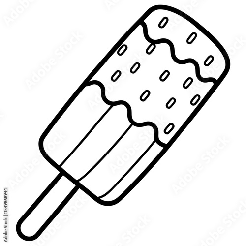 Chocbar ice creem line art vector