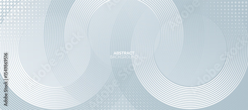 Wallpaper Mural White dot abstract background with geometric shapes. Modern circle lines pattern. Minimal geometric design. Futuristic technology concept. Torontodigital.ca