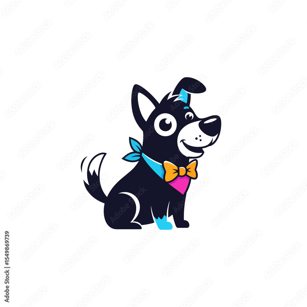 Naklejka premium Cute Dog Icon Design Very Cool