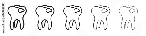 Tooth with caries icon vector illustration isolated