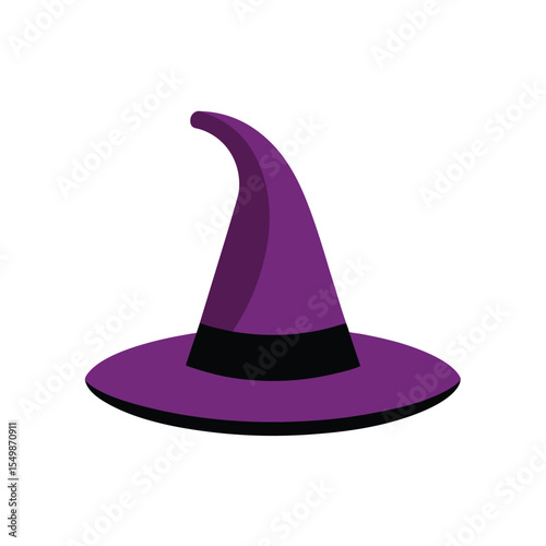 halloween witch hat and broom