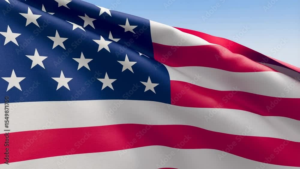 Waving American Flag Close-Up with Stars and Stripes Waving American Flag Close-Up with Stars and Stripes