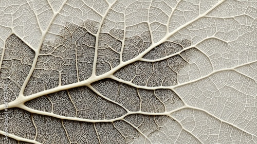 Intricate Details of a Delicate Leaf Structure with Veins