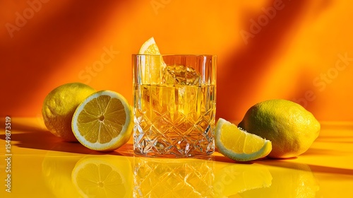A Lively and Artisanal Refreshing Bourbon Gold Rush Cocktail with Zesty Lemon and Warm Vibrant Tones Perfect for Social Gatherings
