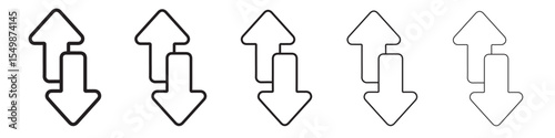 Up and down arrows icon vector illustration isolated