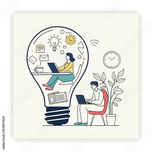 Remote Work and Freelancing Doodle Icons