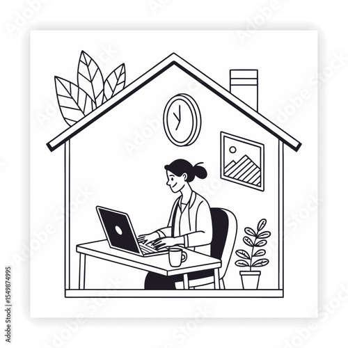 Remote Work and Freelancing Doodle Icons