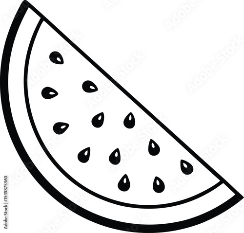 watermelon outline or line art illustration vector icon on transparent background