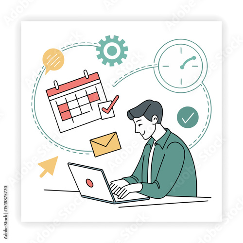 Remote Work and Freelancing Doodle Icons