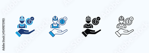 Employee Benefit Icon Set Multiple Style Collection