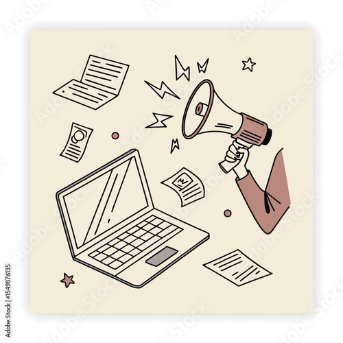 Remote Work and Freelancing Doodle Icons