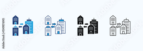 Merger Icon Set Multiple Style Collection