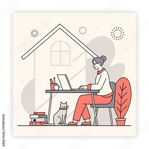Remote Work and Freelancing Doodle Icons
