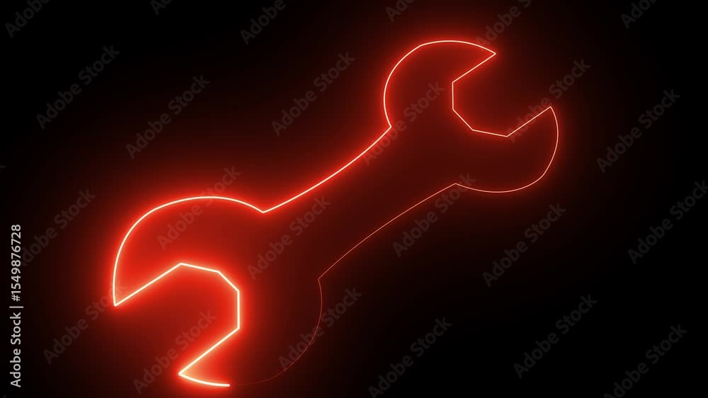 Glowing neon line Setting and video animated Technology with black background 4k video.