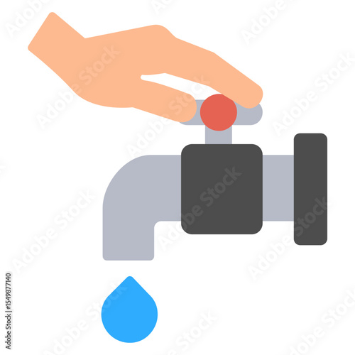 Water Conservation Tap Icon