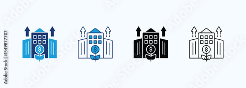 Business Growth Icon Set Multiple Style Collection