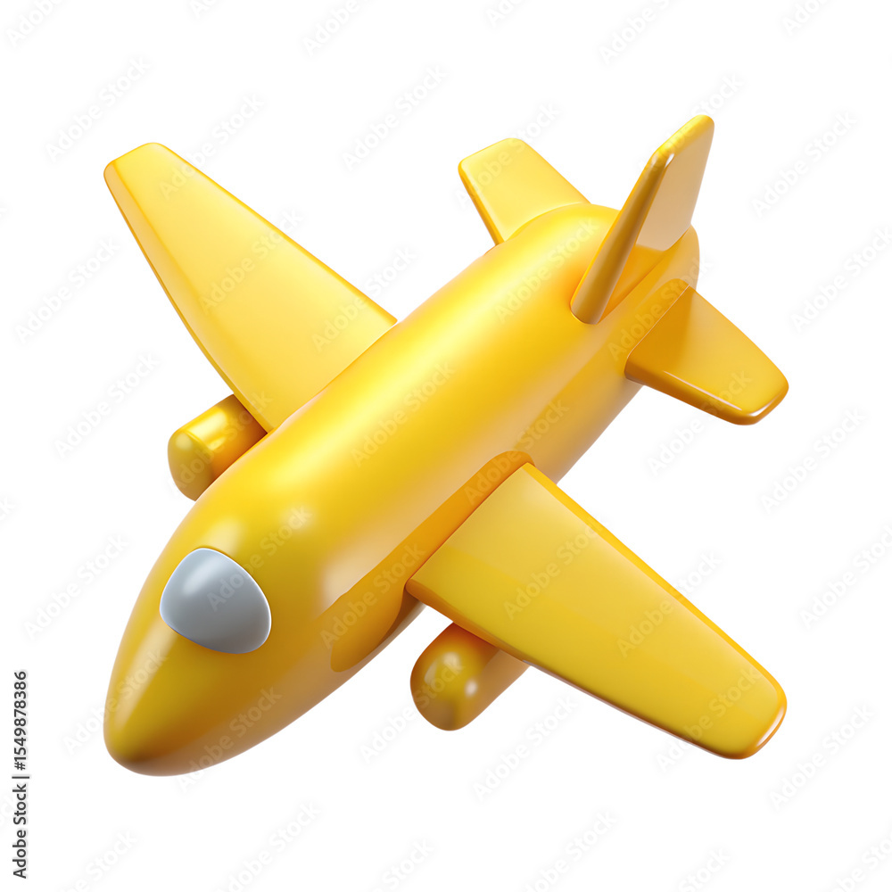 Fototapeta premium Yellow Airplane Aircraft Icon