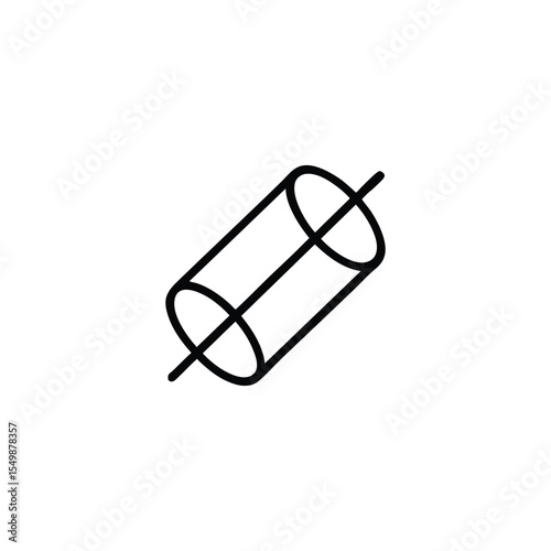 Diagonal Pipe Section Axis Line Icon