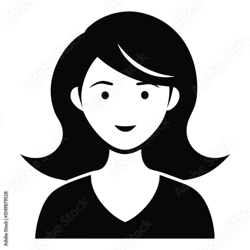  vector illustration of a woman with long hair