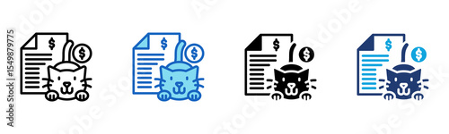 Adoption Fees icon Multi Style Vector Illustration