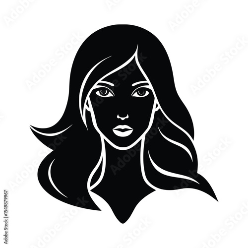  vector illustration of a woman with long hair