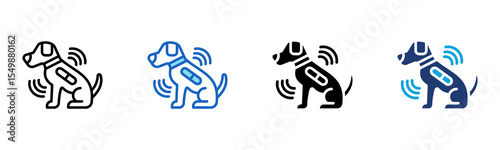 Pet Microchip icon Multi Style Vector Illustration