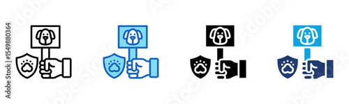 Animal Rights icon Multi Style Vector Illustration