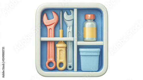 An icon for fridge repair featuring a wrench and screwdriver, representing household appliance maintenance