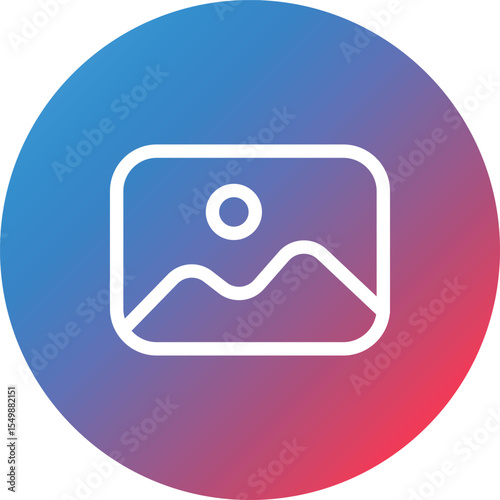Image Line Gradient Circle Background Icon