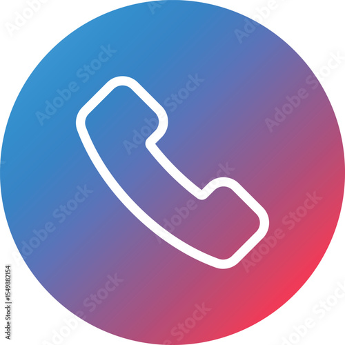Call Line Gradient Circle Background Icon