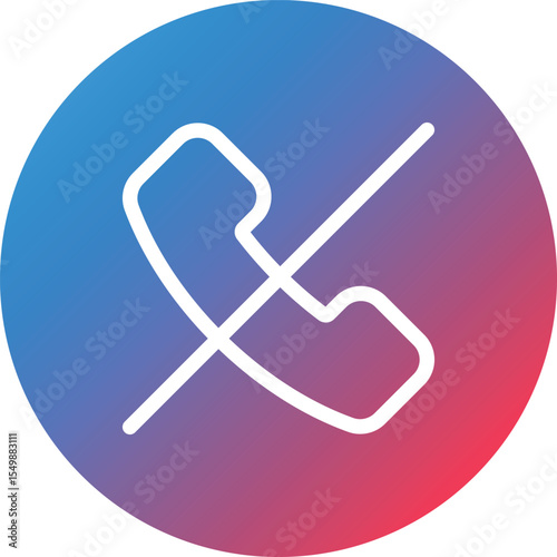 Call Silent Line Gradient Circle Background Icon