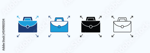 Business Scaling Icon Set Multiple Style Collection