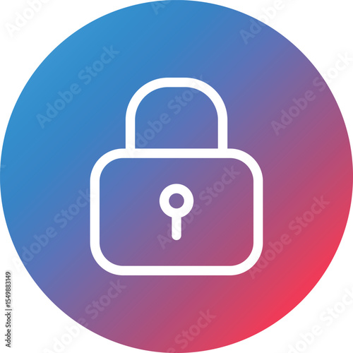 Lock Line Gradient Circle Background Icon