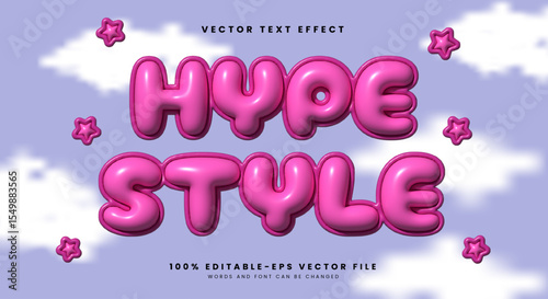 Hype Style 3d inflated editable text effect Template