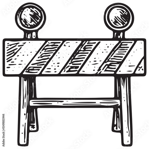 A black-and-white illustration of a floodlight, used for illuminating construction sites at night, ideal for safety and work environment designs